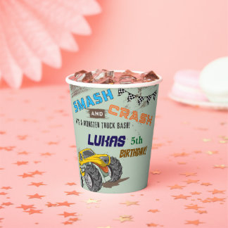 Monster Trucks Boy Birthday Party  Paper Cups