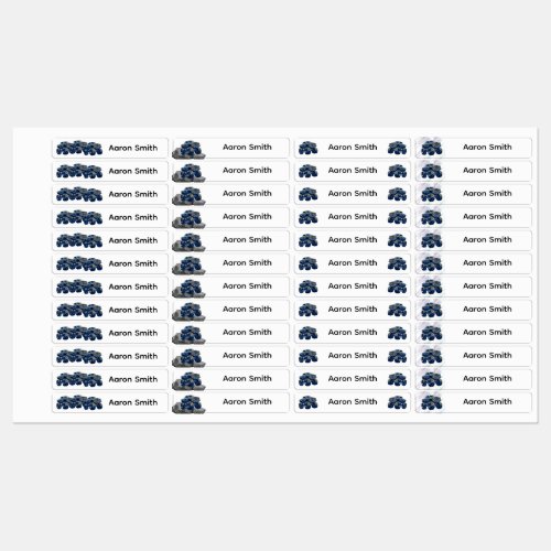 Monster Trucks Boy's Back To School Labels
