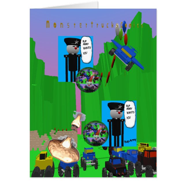Monster Trucks Comics Big Birthday Card (Front)