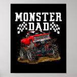 Monster Trucks Dad for Birthday Kid Father's Day Poster<br><div class="desc">Monster Trucks Dad for Birthday Kid Father's Day Vintage Gift. Perfect gift for your dad,  mom,  papa,  men,  women,  friend and family members on Thanksgiving Day,  Christmas Day,  Mothers Day,  Fathers Day,  4th of July,  1776 Independent day,  Veterans Day,  Halloween Day,  Patrick's Day</div>
