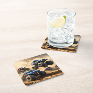 Monster Trucks Mayhem,  Square Paper Coaster