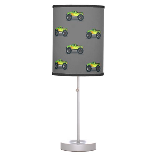 monster trucks on grey table lamp