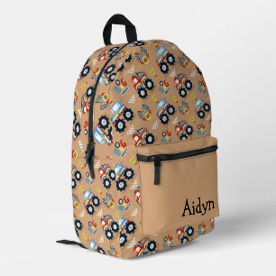 Monster Trucks Personalized Printed Backpack