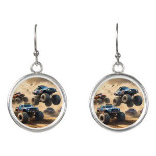 Monster Trucks Racing In The Desert, Earrings