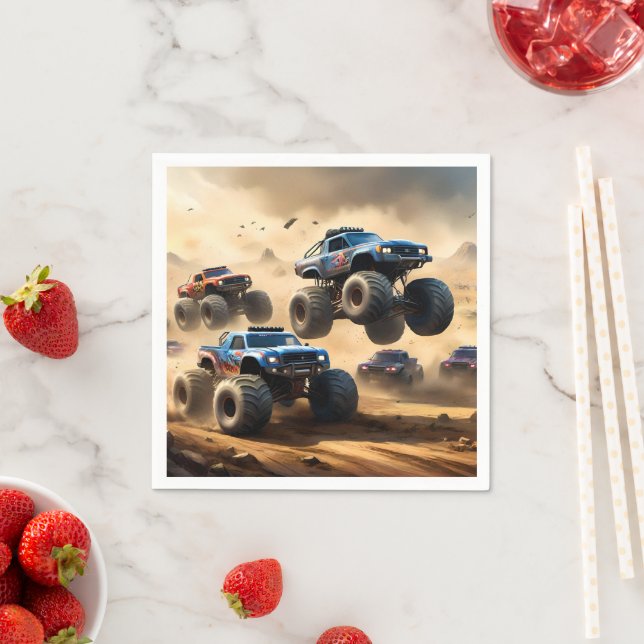 Monster Trucks Racing In The Desert, Napkins (Insitu)