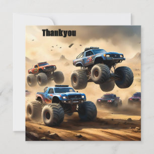 Monster Trucks Racing In The Desert, Thank You Card