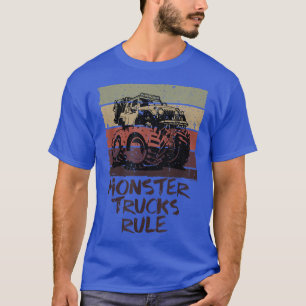 Monster Trucks Rule - Retro Vintage Monster Truck T-Shirt