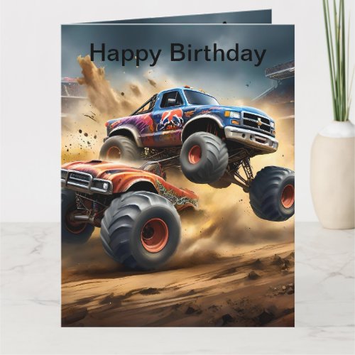 Monster Trucks Smash Up Derby Big Birthday Card