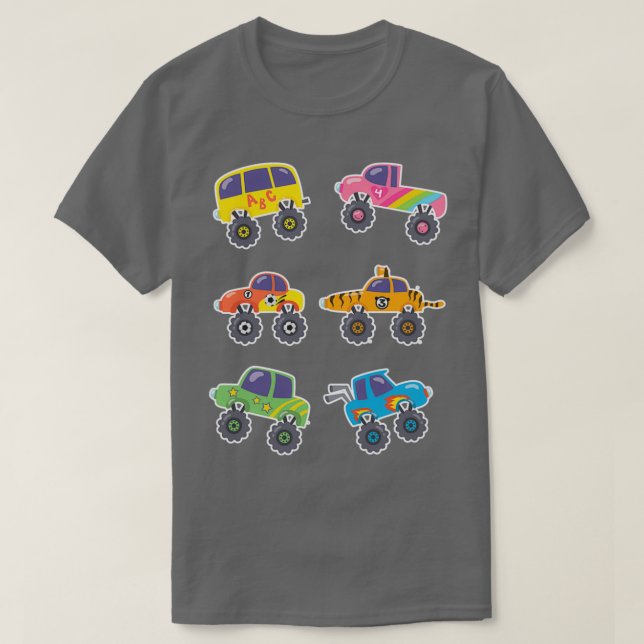 Monster Trucks Stunts Boys Girls Cool Monster Truc T-Shirt (Design Front)