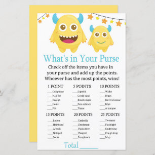 Monster What's in your purse game baby shower