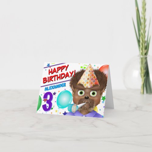 Monster Wolf Boy Birthday Card