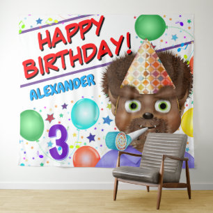 Monster Wolf Boy Birthday Party Backdrop