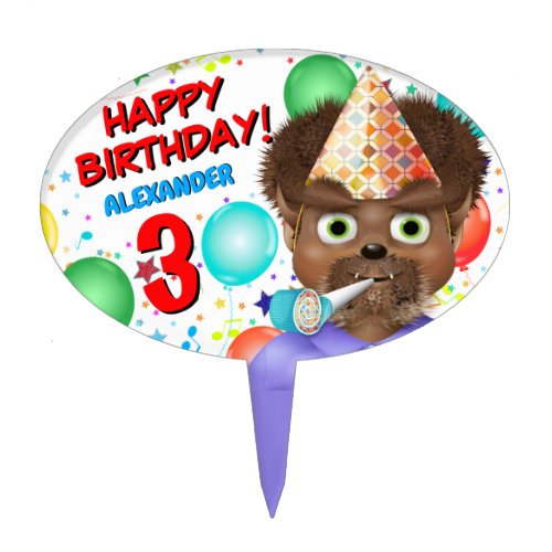 Monster Wolf Boy Birthday Party Cake Topper