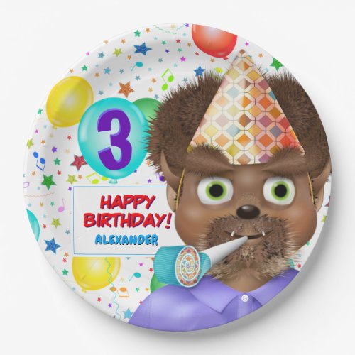 Monster Wolf Boy Birthday Party Paper Plates