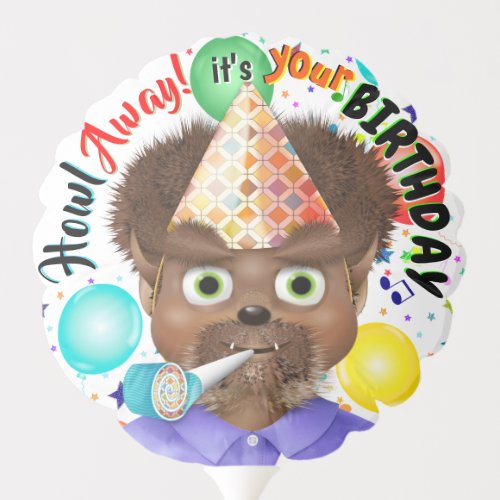 Monster Wolf Boy Birthday Whimsical Balloon
