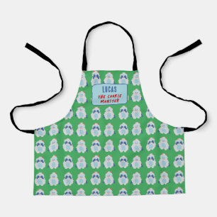 Monster Yeti Retro Christmas Patterns Kids Apron