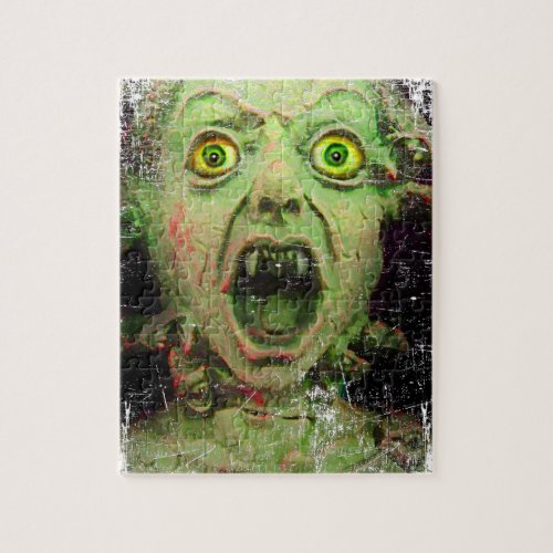 Monster Zombie Green Creepy Horror Jigsaw Puzzle