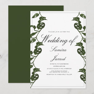 Monstera Adansonii Tropical Botanical Vine Wedding Invitation
