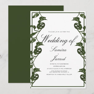 Monstera Adansonii Tropical Botanical Vine Wedding Invitation
