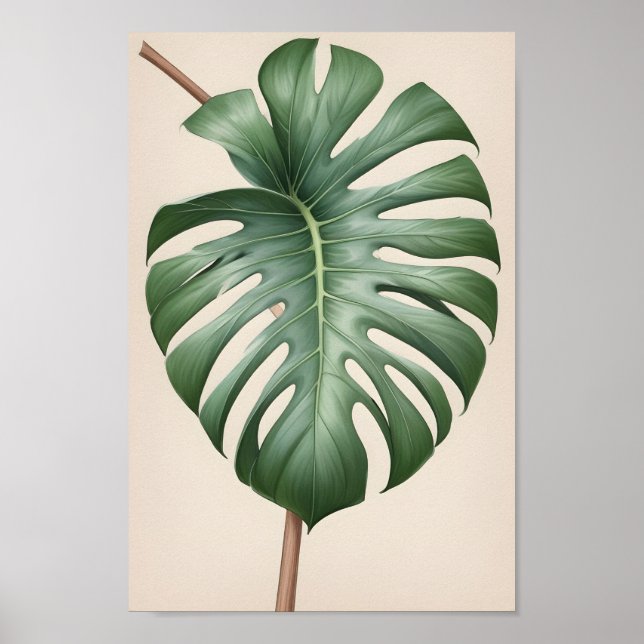 Monstera albo flower, beautiful earthy poster (Front)
