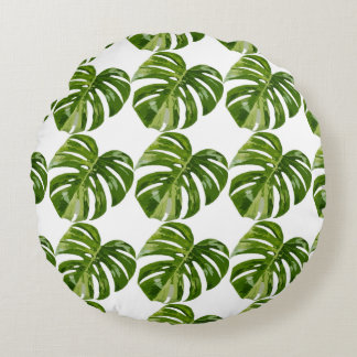 Monstera Albo Leaf Pillow — Botanical Home Decor