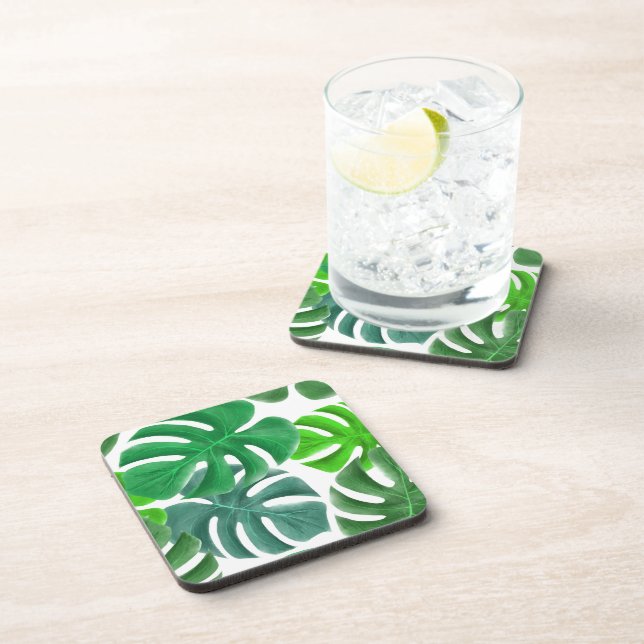 Monstera Beverage Coaster (Right Side)