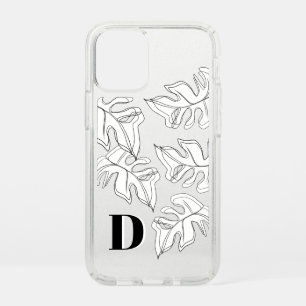 Monstera Black White Botanical Wedding Speck iPhone 12 Mini Case