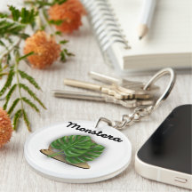 Monstera  Circle Acrylic Keychain
