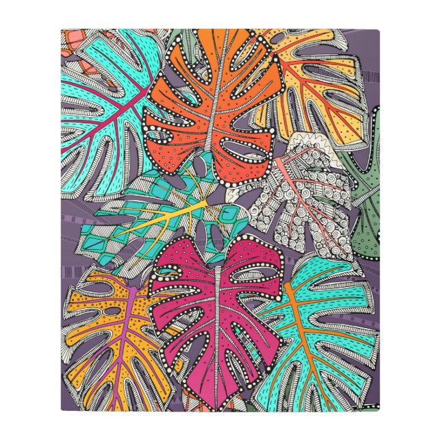 monstera deliciosa metal print (Front)