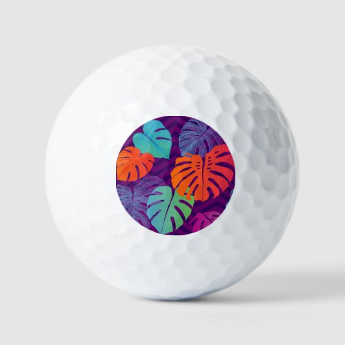Monstera Deliciosa Tropical Line Art Golf Balls