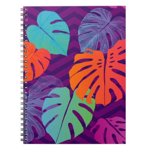 Monstera Deliciosa Tropical Line Art Notebook