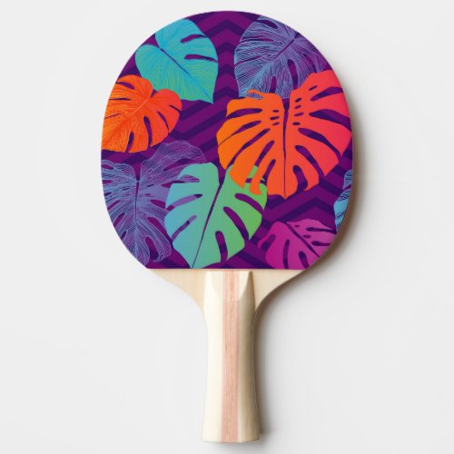 Monstera Deliciosa Tropical Line Art Ping Pong Paddle
