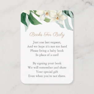 Monstera Foliage Build Baby's Library Baby Shower Enclosure Card