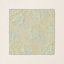 Monstera foliage in soft green