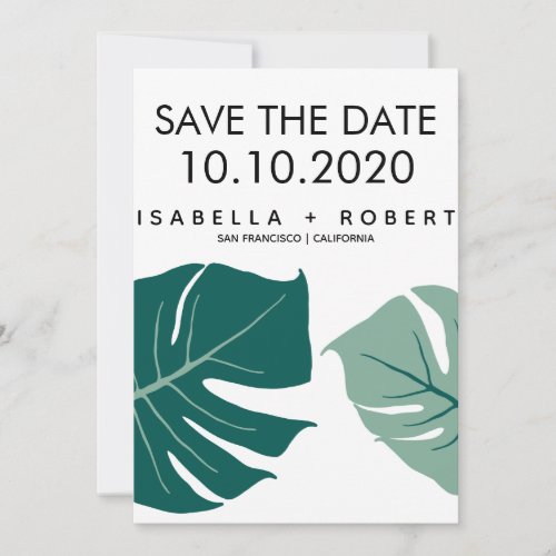 Monstera Green  Wedding Save the Date