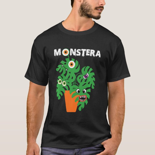Monstera Halloween Plant Lady Or Dad Lazy Costume T-Shirt (Front)