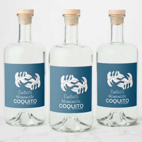 Monstera Homemade Coquito Recipe Business Branding Liquor Bottle Label