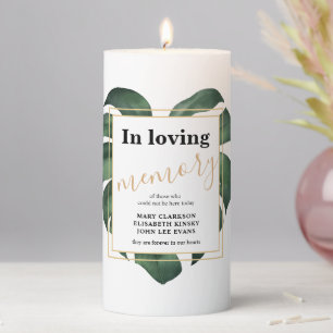 Monstera In loving memory Wedding Pillar Candle