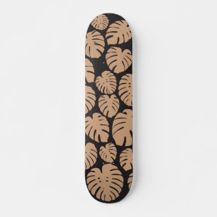 Monstera in Tan and Black Skateboard