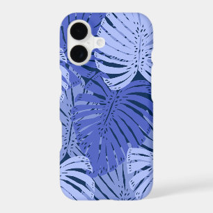Monstera Jungle Hawaiian Tropical Leaves - Blue iPhone 17 Case