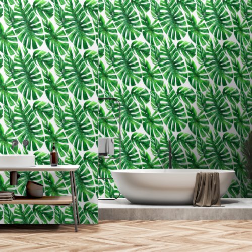 Monstera jungle leaf tropical Hawaiian pattern Wallpaper