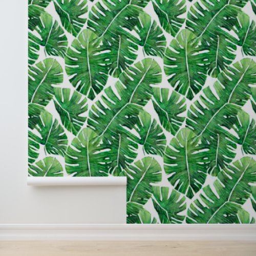 Monstera jungle tropical leaf foliage seamless  wallpaper 