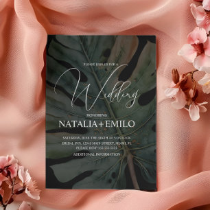 Monstera Layered Plant Wedding  Invitation