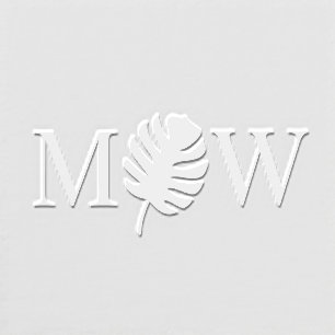 Monstera Leaf 2 Initial Wedding Couple Monogram Embosser