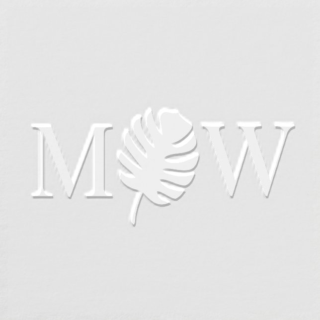 Monstera Leaf 2 Initial Wedding Couple Monogram Embosser (Design)