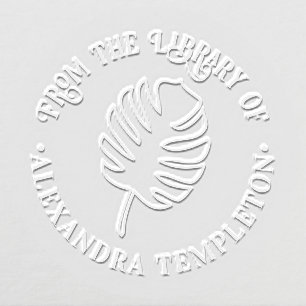 Monstera Leaf B From the Library of Book Name Embosser