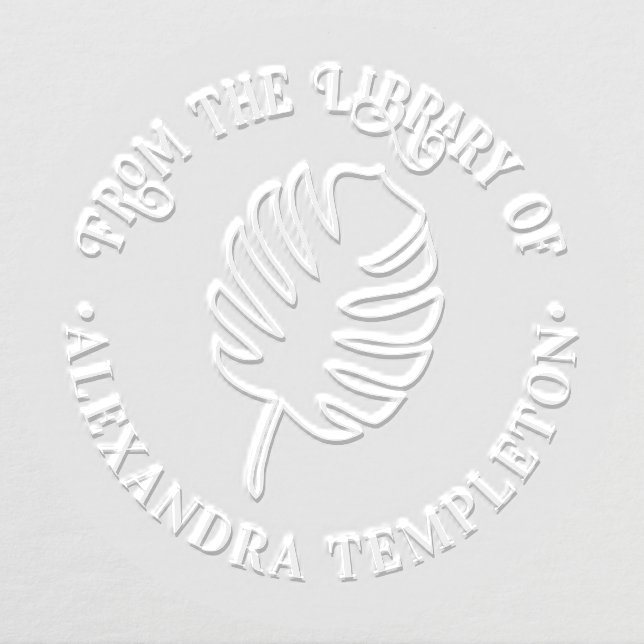 Monstera Leaf B From the Library of Book Name Embosser (Design)