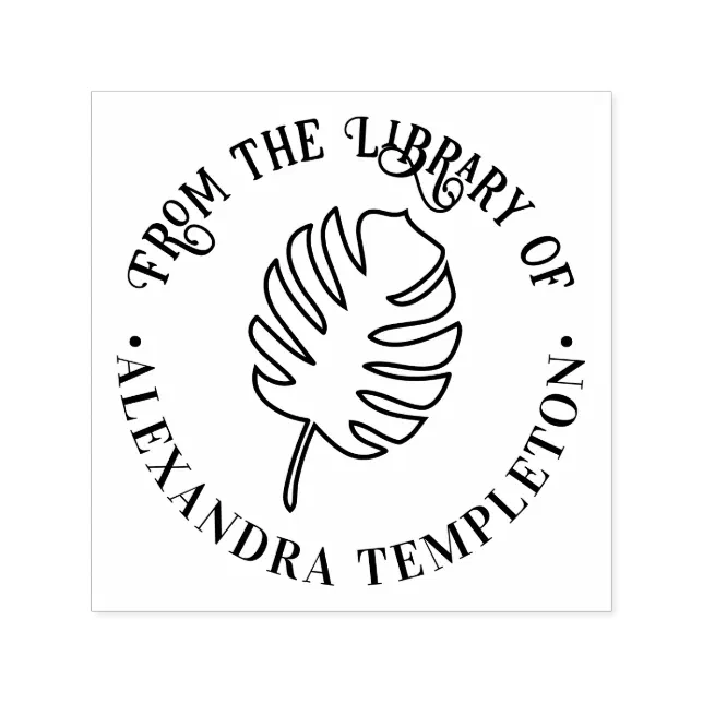 Monstera Leaf B From the Library of Book Name Self-inking Stamp | Zazzle