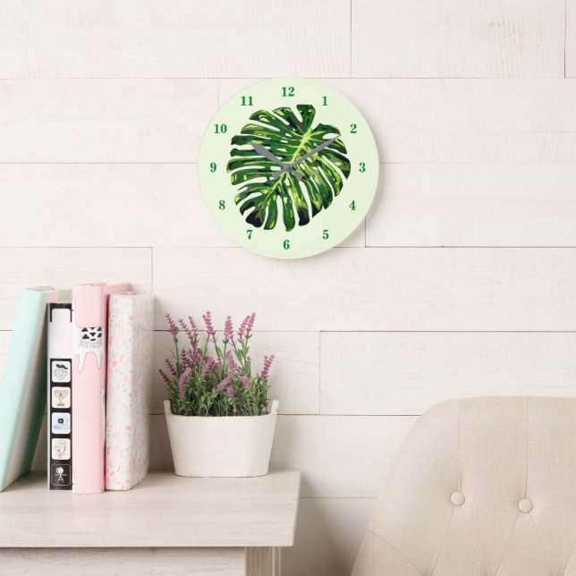 Monstera Leaf Clock (Reading Room)