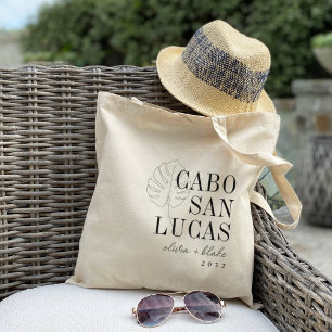 Monstera Leaf Destination Wedding Welcome Tote Bag